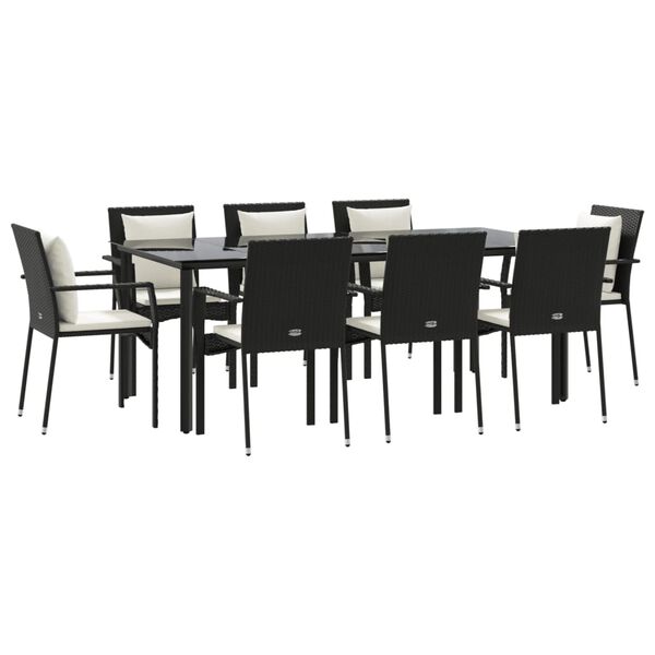 vidaXL Garden Dining Set Black