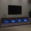vidaXL TV Cabinet Set of 2 Smoked Oak Engineered wood Large TV Cabinet