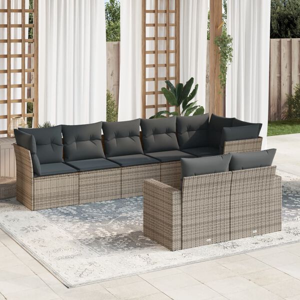 vidaXL Patio Sofa Set Modular 8-Piece Garden Sofa Set Rectangular Modern