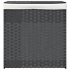 vidaXL Laundry Basket with 2 Sections Grey 20.9x13.8x22.4" Poly Rattan