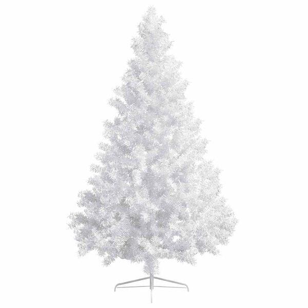 vidaXL Artificial Half Christmas Tree White PVC 6.9 ft Tall
