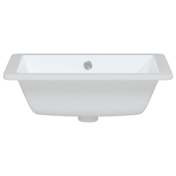 vidaXL Bathroom Sink White 18.3x13.8x7.1" Rectangular Ceramic