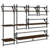 vidaXL Shelf Set of 6 Brown Oak Engineered Wood, Metal Medium