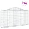 vidaXL Gabion Basket Set of 30 Silver Galvanized Iron Large