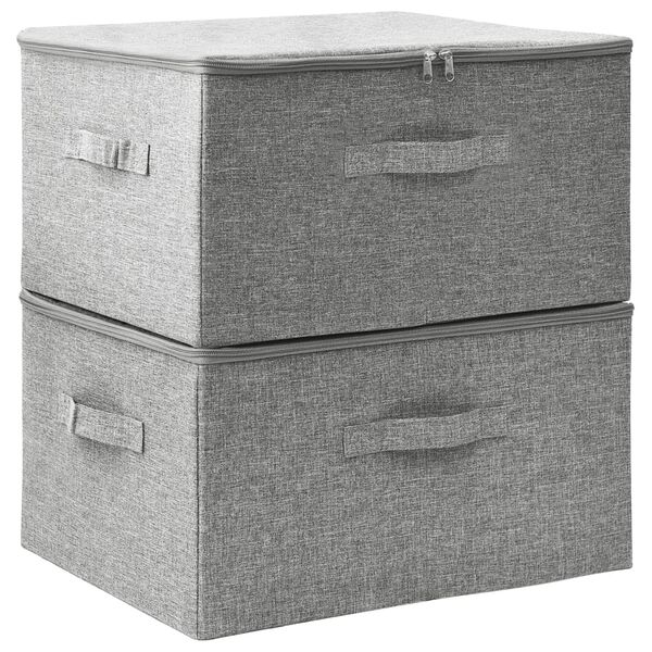 vidaXL Storage Box Set of 2 Gray