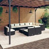 vidaXL Garden Lounge Set Black, Cream