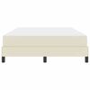 vidaXL Bed Frame with Mattress Cream 55.12 x 74.80 in Fabric