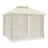 vidaXL Gazebo with Double Roof&Mesh Walls Cream 9.6'x9.6' Steel