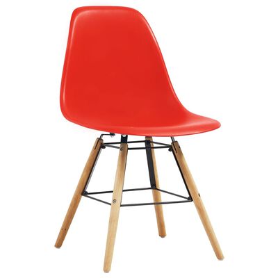 vidaXL Dining Chairs 2 pcs Red Plastic