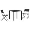 vidaXL Garden Dining Set Folding 7 pcs Black Textilene and steel
