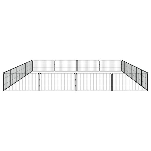 vidaXL Dog Playpen Black Powder-coated steel 20-Panel