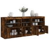 vidaXL Sideboard with LED Lights Smoked Oak 63.8"x14.6"x26.4"