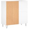 vidaXL Record Cabinet White Engineered wood, Iron Large Record Cabinet