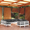 vidaXL Garden Lounge Set White Solid pinewood, 100% polyester Medium
