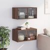 vidaXL Wall Cabinet Set of 2 Brown oak Engineered wood, glass