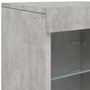 vidaXL Sideboard Concrete Grey Engineered Wood, Glass Large Sideboard