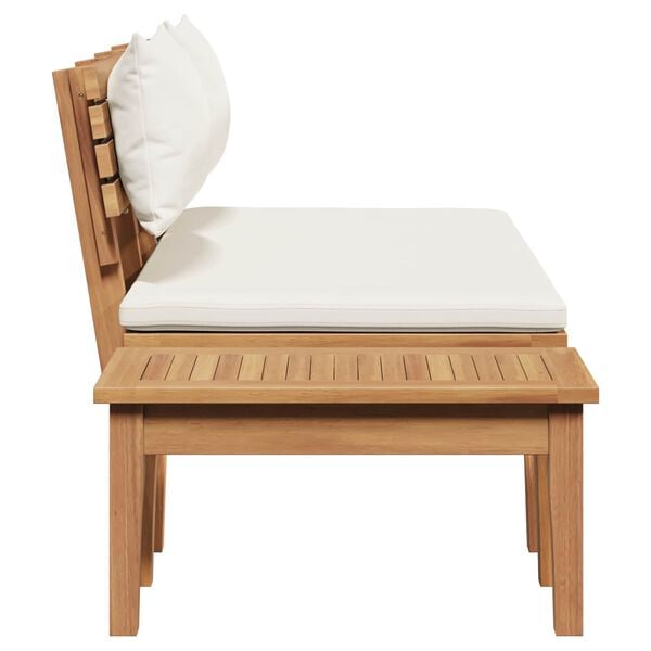 vidaXL Garden Bench 2 pcs Cream and Brown Solid Teak wood