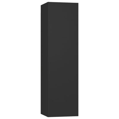 vidaXL TV Stands 4 Pcs Black 12"x11.8"x43.3" Engineered Wood