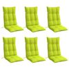 vidaXL Highback Chair Cushion Set of 6 Bright Green