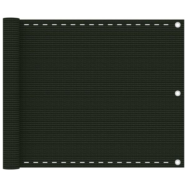 vidaXL Balcony Screen Dark Green 29.5x236.2" HDPE