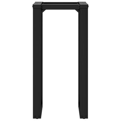 Black metal leg assembly with two vertical legs and top connector, no tabletop.