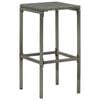 vidaXL Bar Stool Set of 2 Gray Steel Standard Footrest Bar Stool