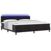 vidaXL LED Box Spring Bed with Mattress Black 78.74 x 78.74 in Velvet