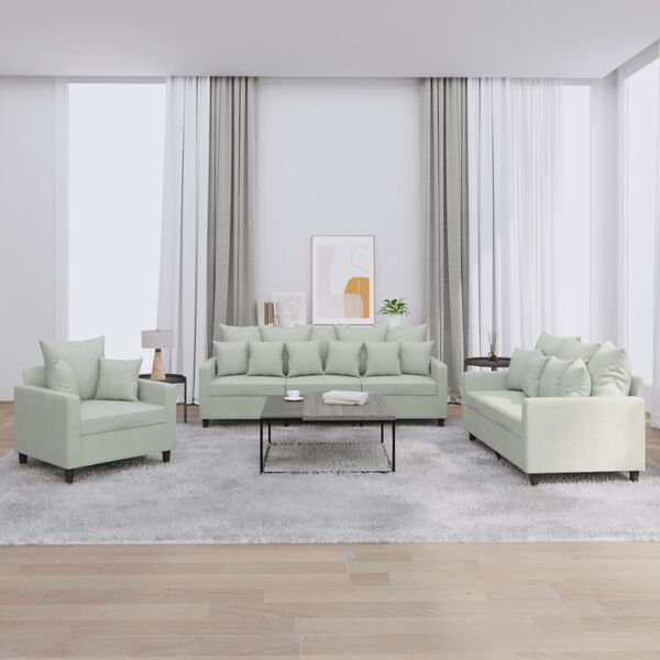 vidaXL Sofa Set Light grey