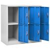 vidaXL Locker Cabinet Set of 5 Light gray and blue Steel Standard