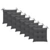vidaXL Garden Chair Set of 8 Anthracite, Teak Solid Teak Wood, Polyester