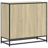 vidaXL Book Cabinet Sonoma Oak Engineered Wood, Metal Medium