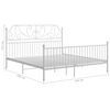 vidaXL Bed Frame White Powder-coated metal Super King Bed Frame