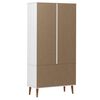 vidaXL Display Cabinet White Solid pine wood, engineered wood, tough glass