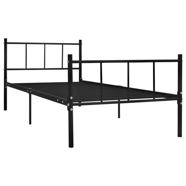 vidaXL Bed Frame Black Metal Twin Durable Bed Frame Rectangular