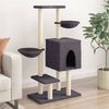 vidaXL Cat Tree Dark grey Engineered wood, plush, sisal Medium Durable