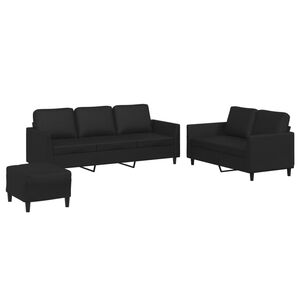 vidaXL Sofa Set Black