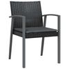 vidaXL Garden Dining Set 3 pcs Black and Grey PE Rattan