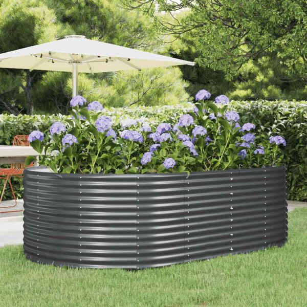 vidaXL Garden Raised Bed Anthracite Powder-coated steel
