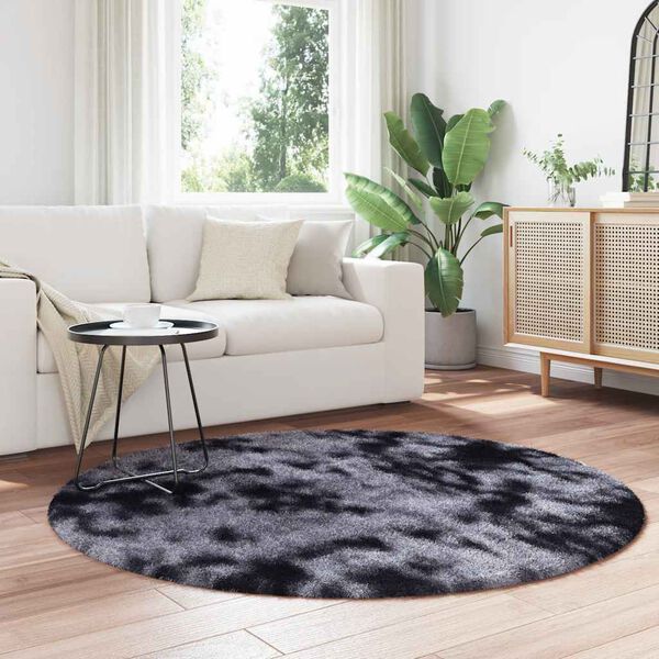 vidaXL Shaggy Rug Dark Grey 100% Polyester 63.0 x 63.0 in Non-slip Rug