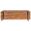 vidaXL Coffee Table Natural wood with black accents Solid teak wood
