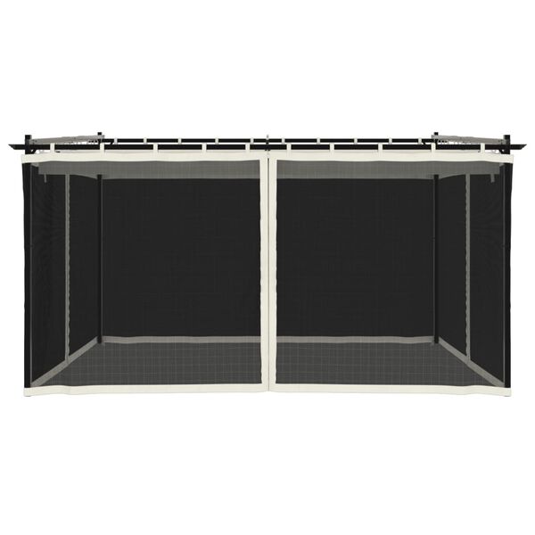 vidaXL Gazebo with Mesh Walls Cream 13.1'x9.8' Steel