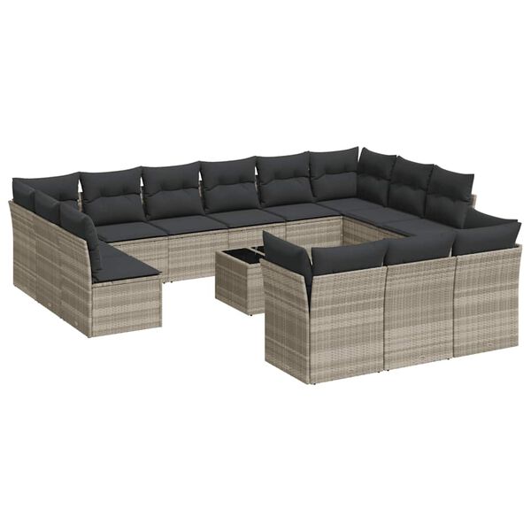 vidaXL Garden Sofa Set Light Grey, Dark Grey