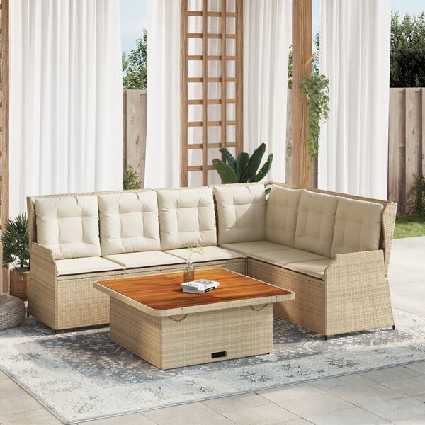 vidaXL Patio Lounge Set Beige and Brown
