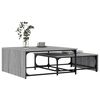 vidaXL Nesting Coffee Table Set of 2 Grey sonoma Engineered wood and metal