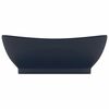 vidaXL Luxury Basin Overflow Oval Matt Dark Blue 23.0x15.4" Ceramic