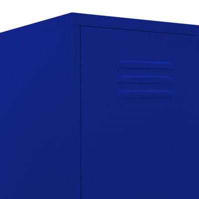 vidaXL Locker Cabinet Navy Blue 13.8"x18.1"x70.9" Steel