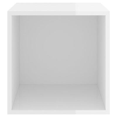 vidaXL Wall Cabinets 4 pcs High Gloss White 14.6"x14.6"x14.6" Engineered Wood