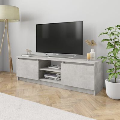 vidaXL TV Stand Concrete Gray 47.2"x11.8"x14" Engineered Wood