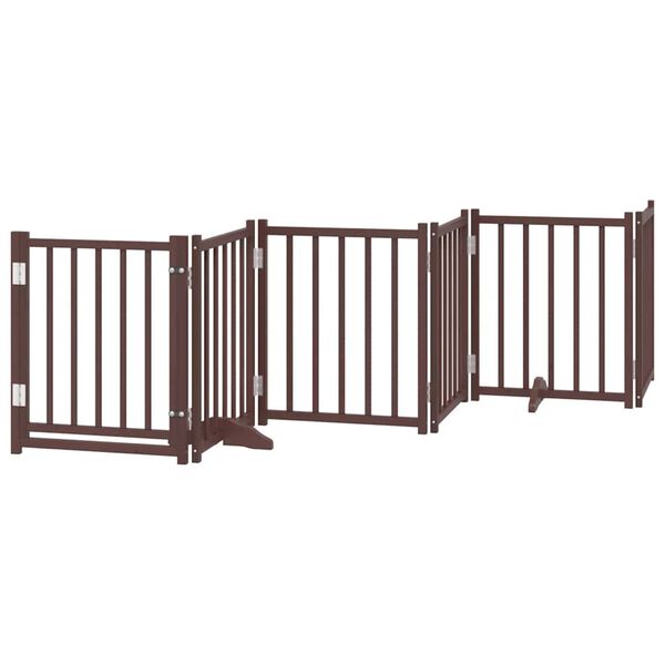 vidaXL Dog Gate Set of 15 Brown Poplar wood 295.3 in total length