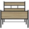 vidaXL Bed Frame Sonoma oak Steel, engineered wood Twin Bed Frame